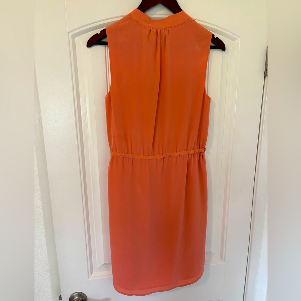 Cynthia Rowley Peach Silk Sleeveless V-Neck Mini Dress- Size 2 - Picture 3 of 8